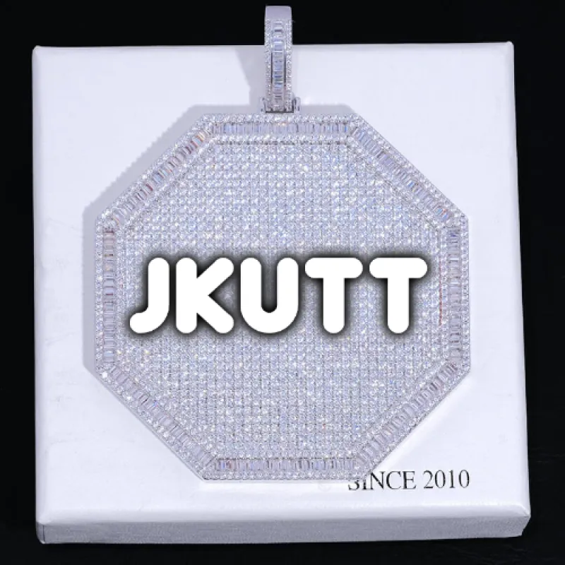 CUSTOM LETTER NECKLACE 3D BIG OCTAGON sold by The GUU Shop