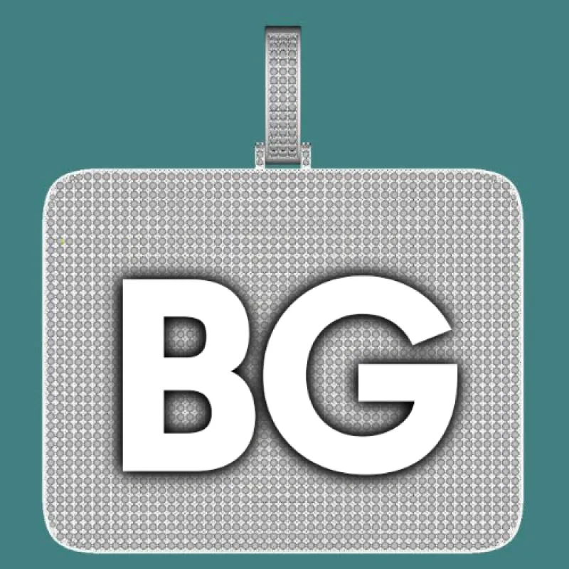 CUSTOM LETTER NECKLACE 3D BIG SQUARE sold by The GUU Shop