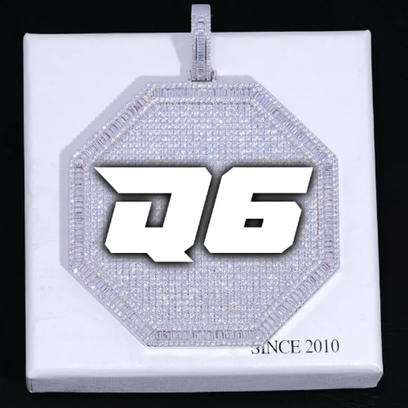 CUSTOM LETTER NECKLACE 3D BIG OCTAGON sold by The GUU Shop