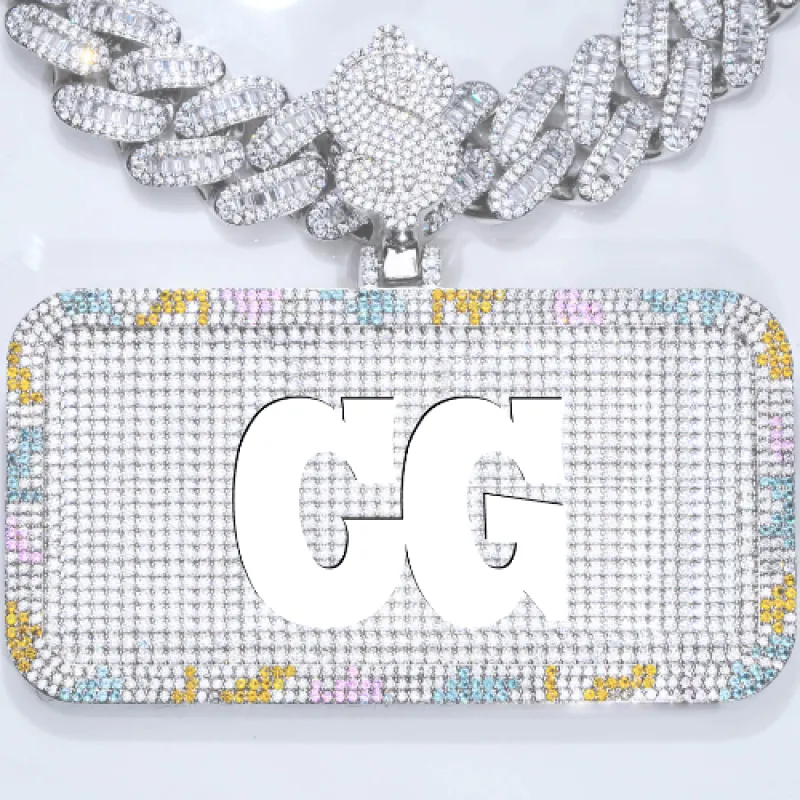 CUSTOM LETTER NECKLACE 3D COLORFUL SQUARE sold by The GUU Shop