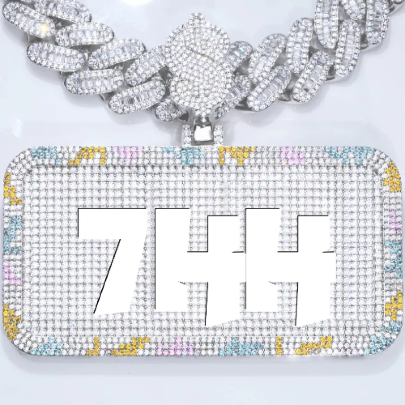 CUSTOM LETTER NECKLACE 3D COLORFUL SQUARE sold by The GUU Shop