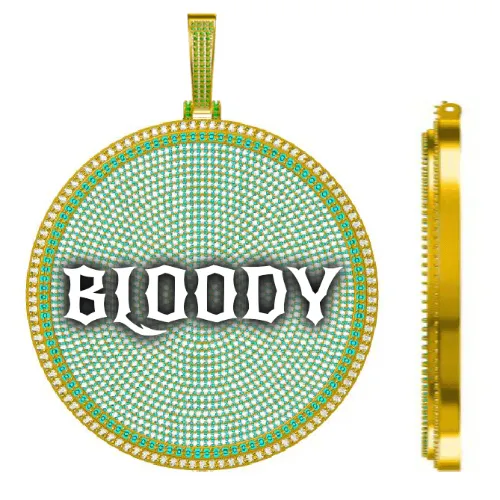 CUSTOM LETTER NECKLACE 3D BIG DISC sold by The GUU Shop