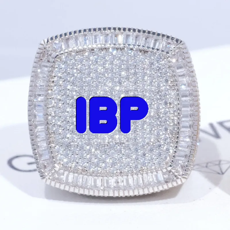 CUSTOM LETTER 3D ICED RING sold by The GUU Shop