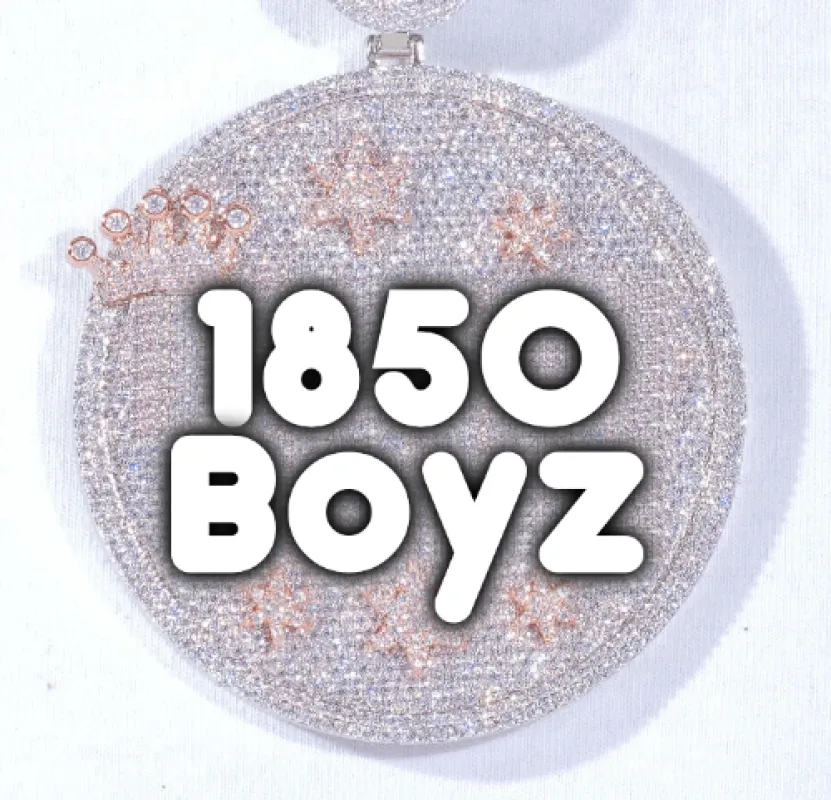 CUSTOM LETTER NECKLACE 3D BIG CROWN DISC sold by The GUU Shop