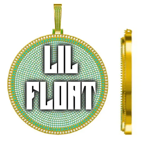 CUSTOM LETTER NECKLACE 3D BIG DISC sold by The GUU Shop