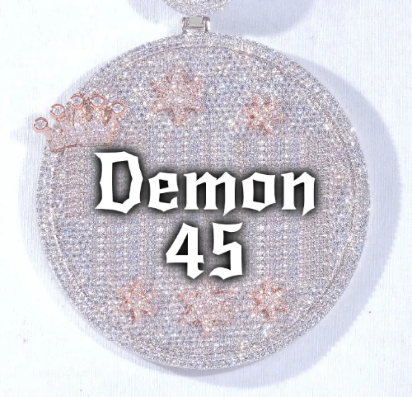 CUSTOM LETTER NECKLACE 3D BIG CROWN DISC sold by The GUU Shop