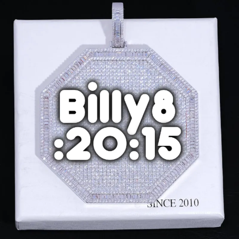 CUSTOM LETTER NECKLACE 3D BIG OCTAGON sold by The GUU Shop