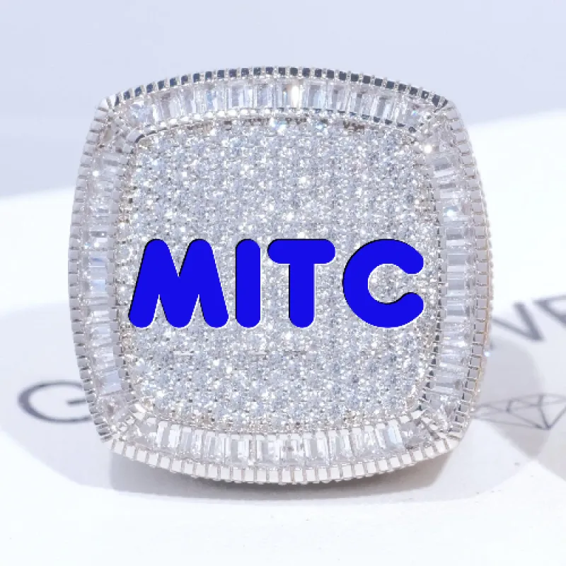 CUSTOM LETTER 3D ICED RING sold by The GUU Shop