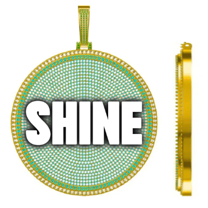 CUSTOM LETTER NECKLACE 3D BIG DISC sold by The GUU Shop