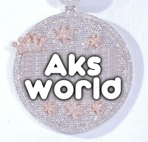 CUSTOM LETTER NECKLACE 3D BIG CROWN DISC sold by The GUU Shop