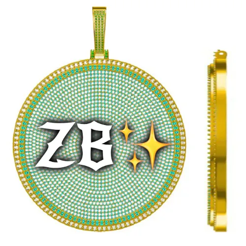 CUSTOM LETTER NECKLACE 3D BIG DISC sold by The GUU Shop