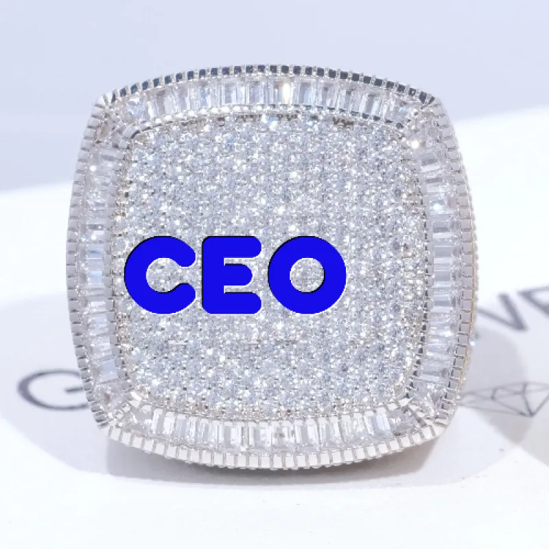 CUSTOM LETTER 3D ICED RING sold by The GUU Shop