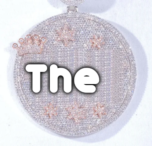 CUSTOM LETTER NECKLACE 3D BIG CROWN DISC sold by The GUU Shop