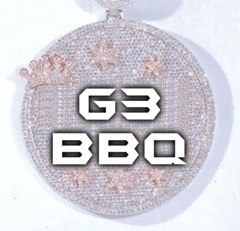 CUSTOM LETTER NECKLACE 3D BIG CROWN DISC sold by The GUU Shop