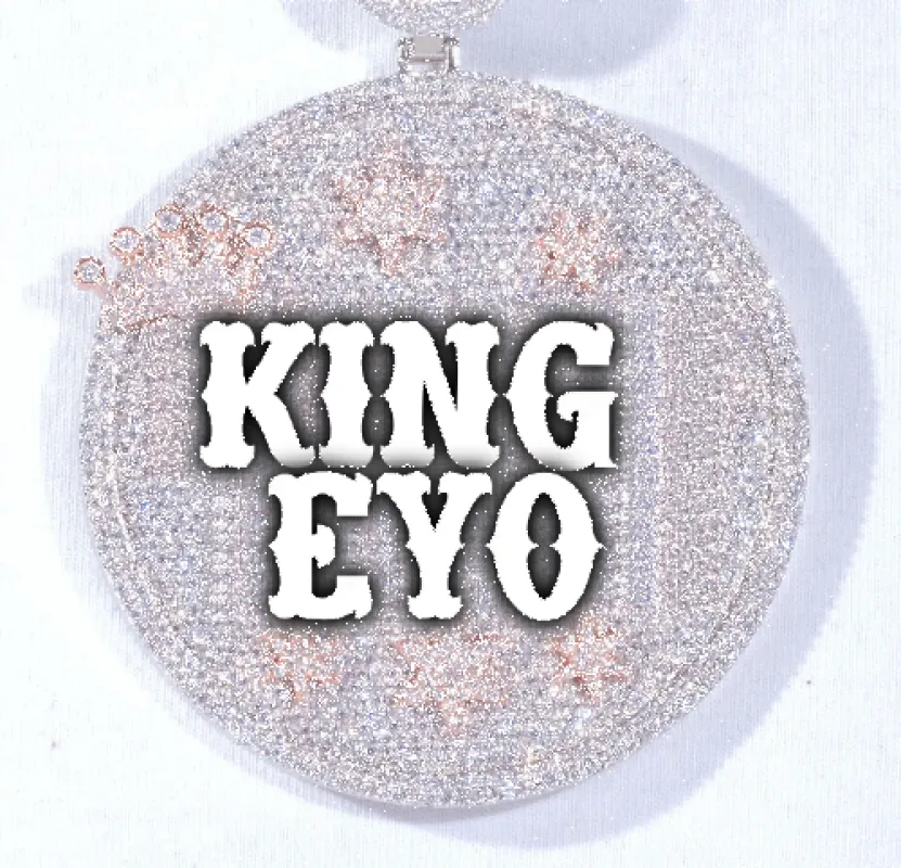 CUSTOM LETTER NECKLACE 3D BIG CROWN DISC sold by The GUU Shop