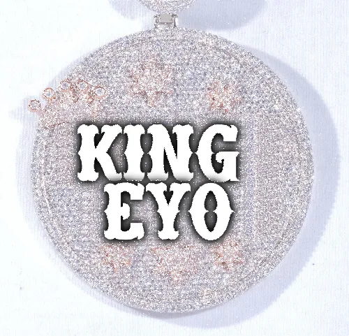 CUSTOM LETTER NECKLACE 3D BIG CROWN DISC sold by The GUU Shop