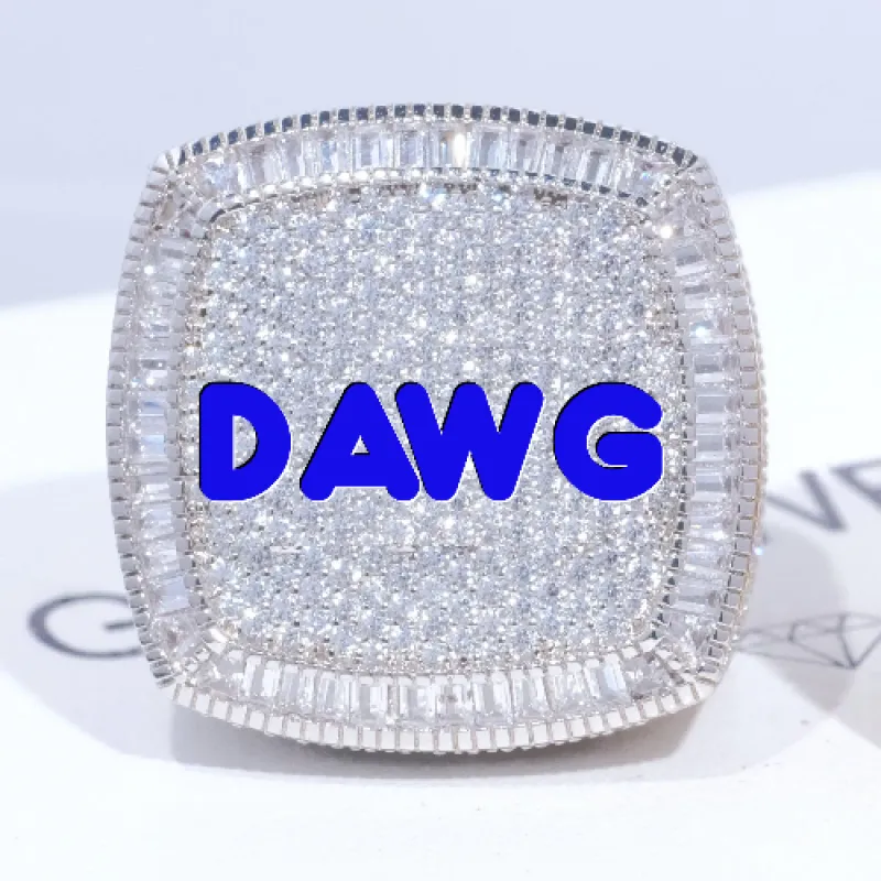 CUSTOM LETTER 3D ICED RING sold by The GUU Shop