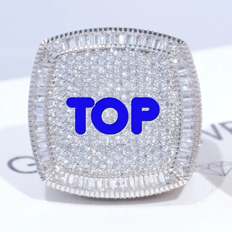 CUSTOM LETTER 3D ICED RING sold by The GUU Shop