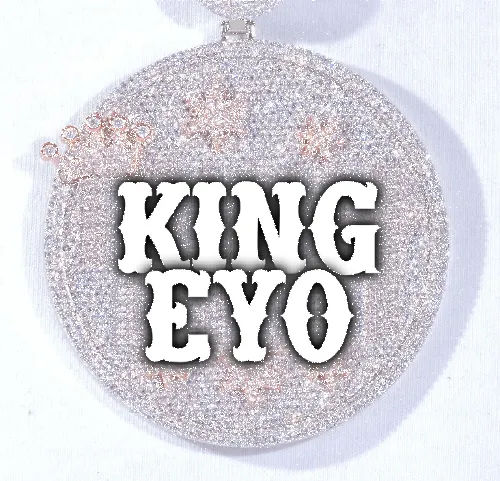 CUSTOM LETTER NECKLACE 3D BIG CROWN DISC sold by The GUU Shop