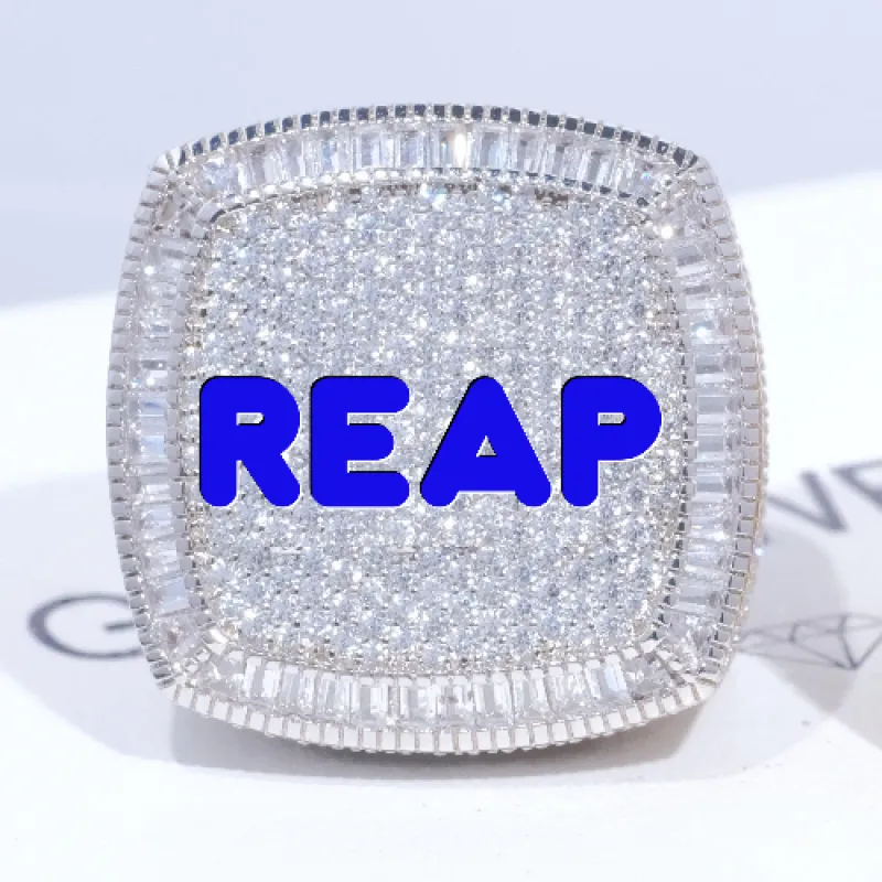 CUSTOM LETTER 3D ICED RING sold by The GUU Shop