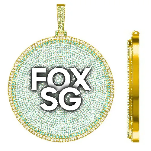 CUSTOM LETTER NECKLACE 3D BIG DISC sold by The GUU Shop