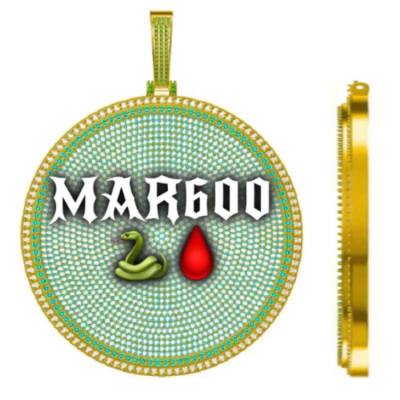 CUSTOM LETTER NECKLACE 3D BIG DISC sold by The GUU Shop