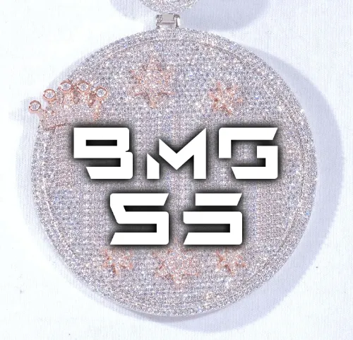 CUSTOM LETTER NECKLACE 3D BIG CROWN DISC sold by The GUU Shop