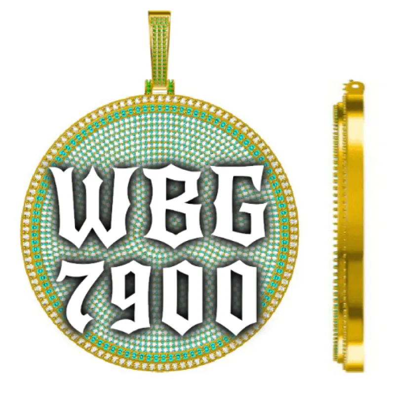 CUSTOM LETTER NECKLACE 3D BIG DISC sold by The GUU Shop