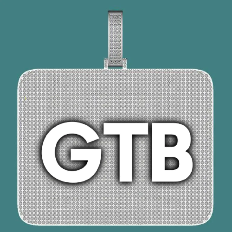 CUSTOM LETTER NECKLACE 3D BIG SQUARE sold by The GUU Shop