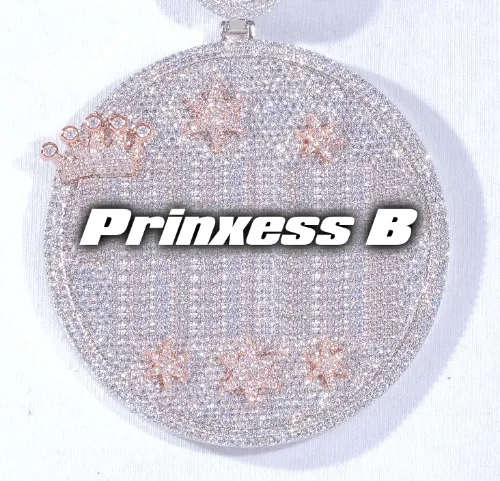 CUSTOM LETTER NECKLACE 3D BIG CROWN DISC sold by The GUU Shop