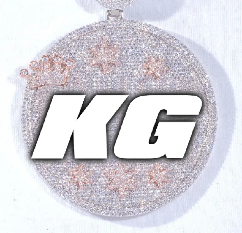 CUSTOM LETTER NECKLACE 3D BIG CROWN DISC made by The GUU Shop