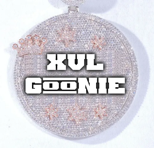 CUSTOM LETTER NECKLACE 3D BIG CROWN DISC sold by The GUU Shop