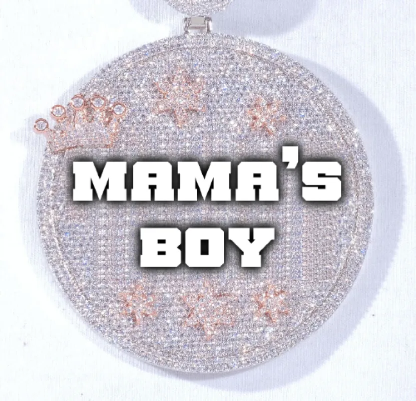 CUSTOM LETTER NECKLACE 3D BIG CROWN DISC sold by The GUU Shop