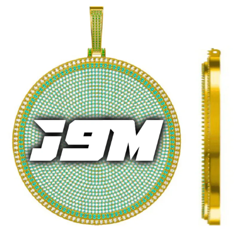 CUSTOM LETTER NECKLACE 3D BIG DISC sold by The GUU Shop