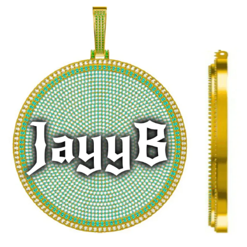 CUSTOM LETTER NECKLACE 3D BIG DISC sold by The GUU Shop