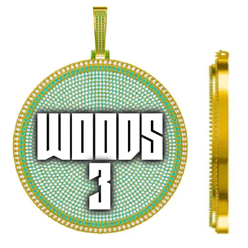 CUSTOM LETTER NECKLACE 3D BIG DISC sold by The GUU Shop