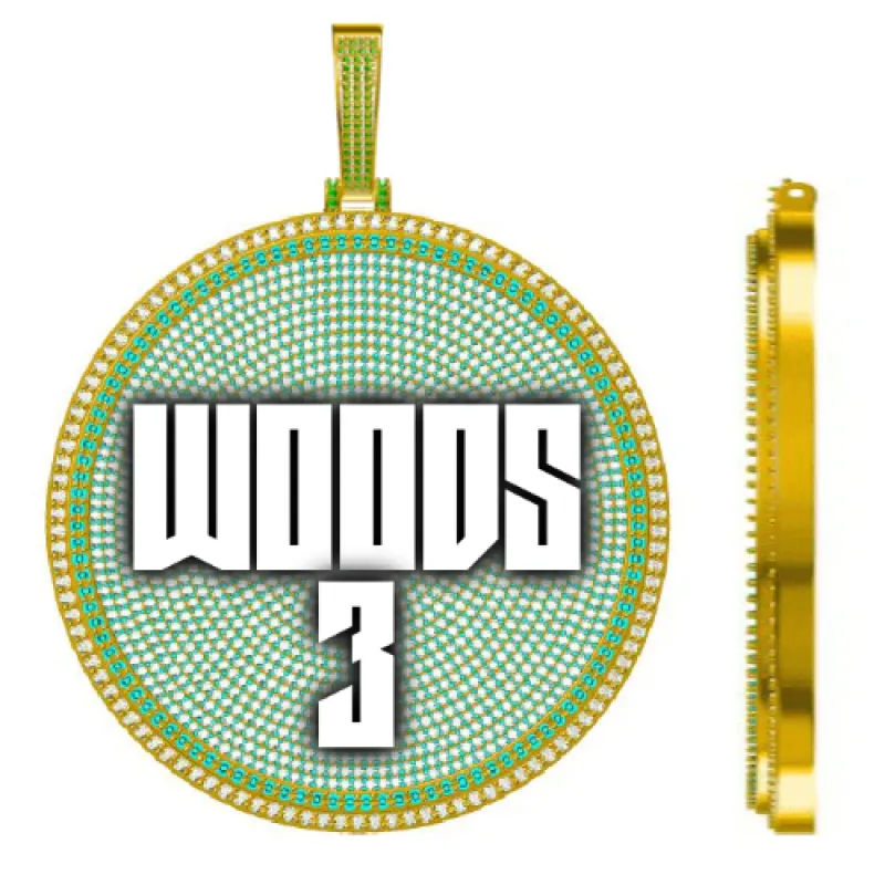 CUSTOM LETTER NECKLACE 3D BIG DISC sold by The GUU Shop