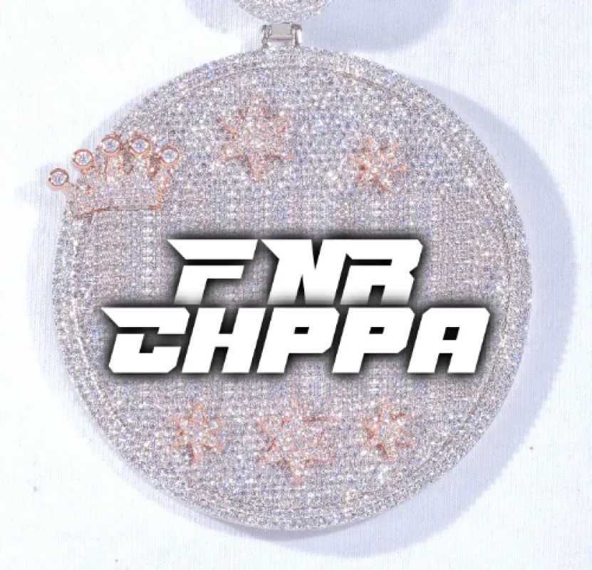 CUSTOM LETTER NECKLACE 3D BIG CROWN DISC sold by The GUU Shop