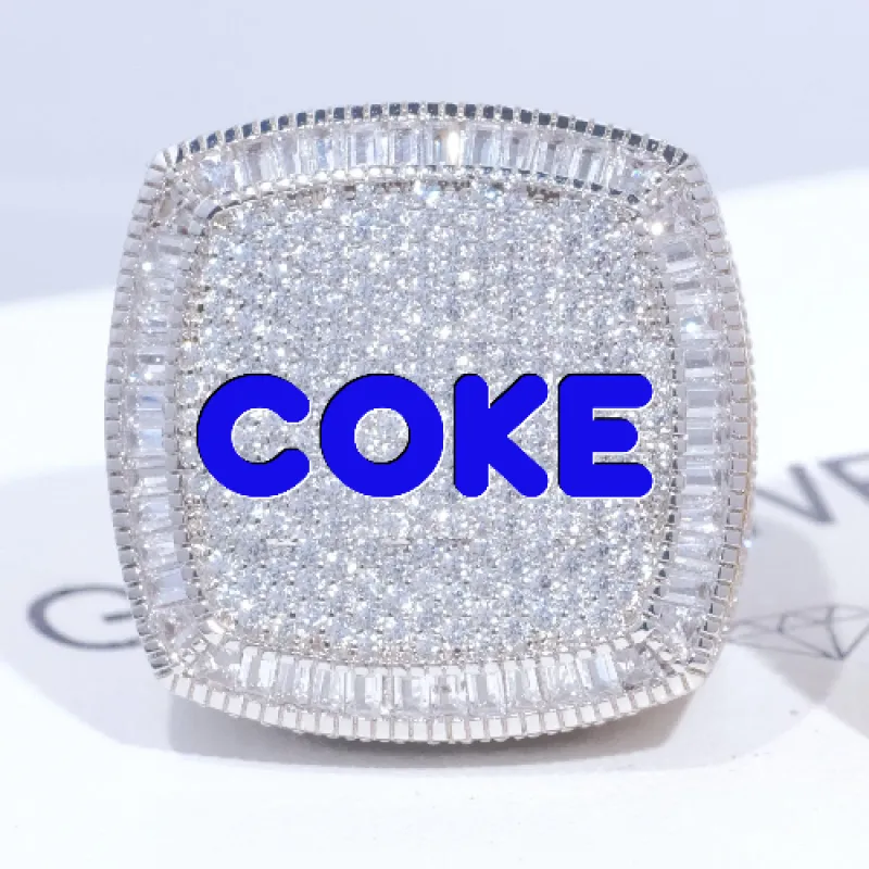 CUSTOM LETTER 3D ICED RING sold by The GUU Shop