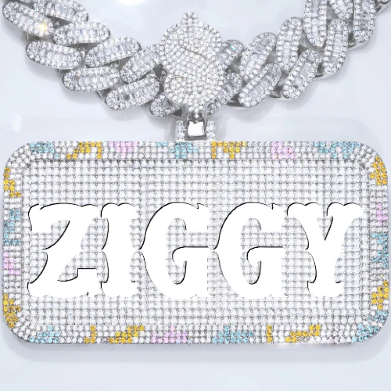 CUSTOM LETTER NECKLACE 3D COLORFUL SQUARE sold by The GUU Shop