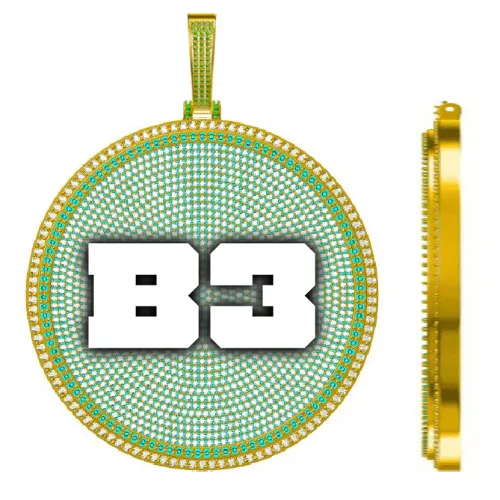 CUSTOM LETTER NECKLACE 3D BIG DISC sold by The GUU Shop