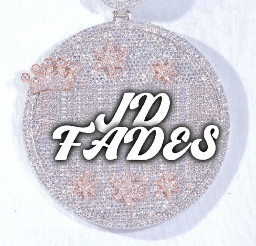 CUSTOM LETTER NECKLACE 3D BIG CROWN DISC sold by The GUU Shop