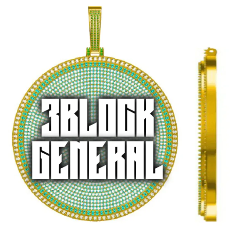 CUSTOM LETTER NECKLACE 3D BIG DISC sold by The GUU Shop