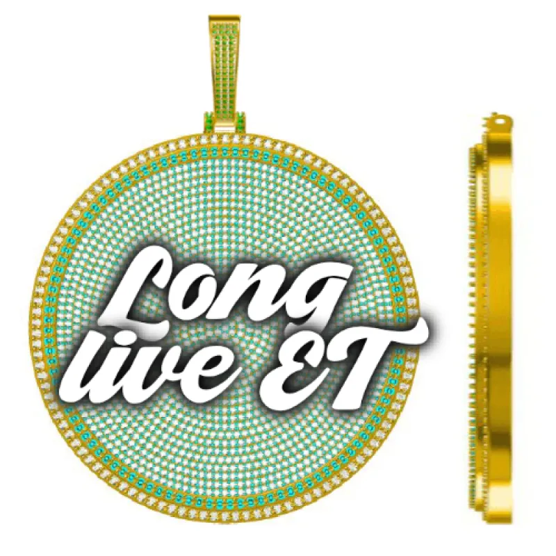 CUSTOM LETTER NECKLACE 3D BIG DISC sold by The GUU Shop