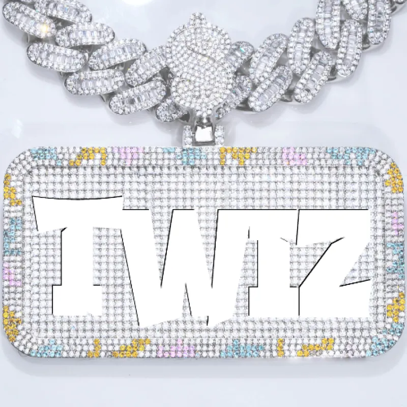 CUSTOM LETTER NECKLACE 3D COLORFUL SQUARE sold by The GUU Shop