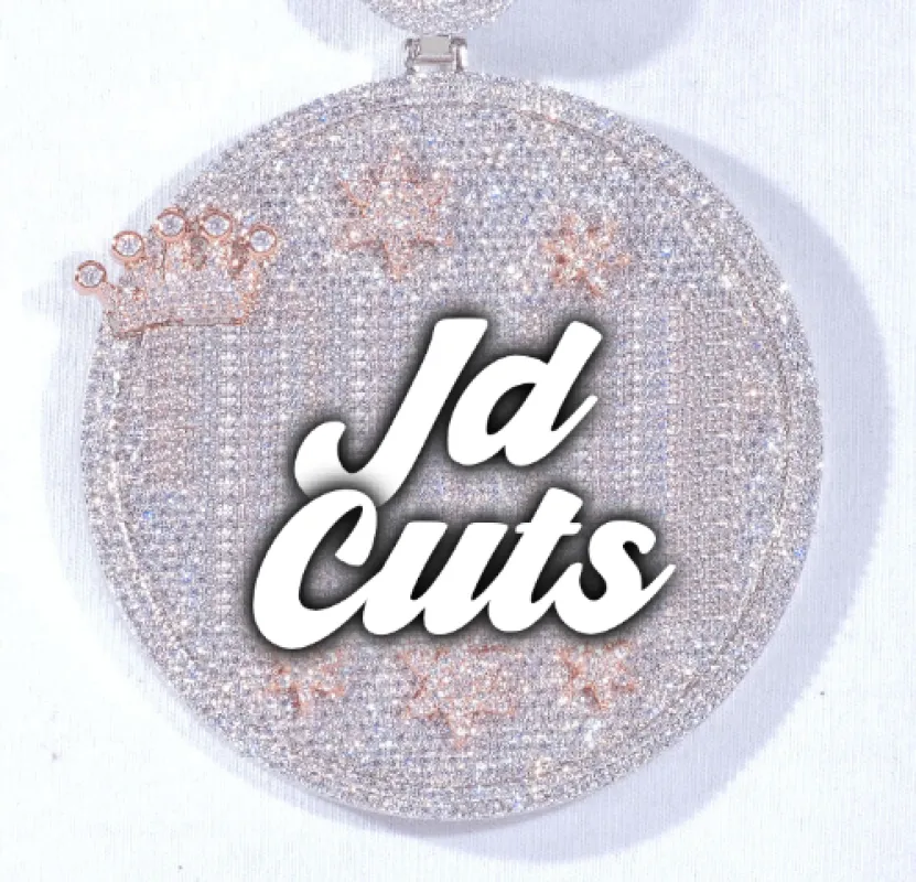 CUSTOM LETTER NECKLACE 3D BIG CROWN DISC sold by The GUU Shop