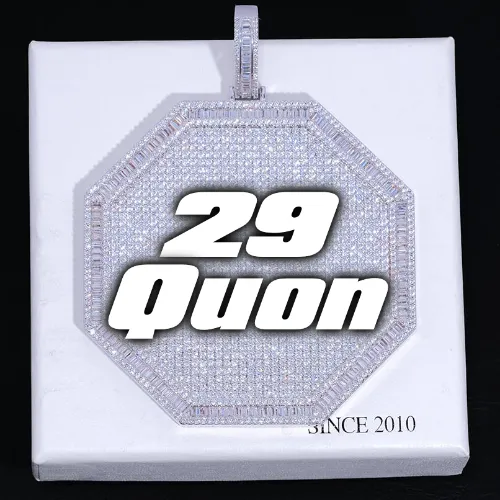 CUSTOM LETTER NECKLACE 3D BIG OCTAGON sold by The GUU Shop