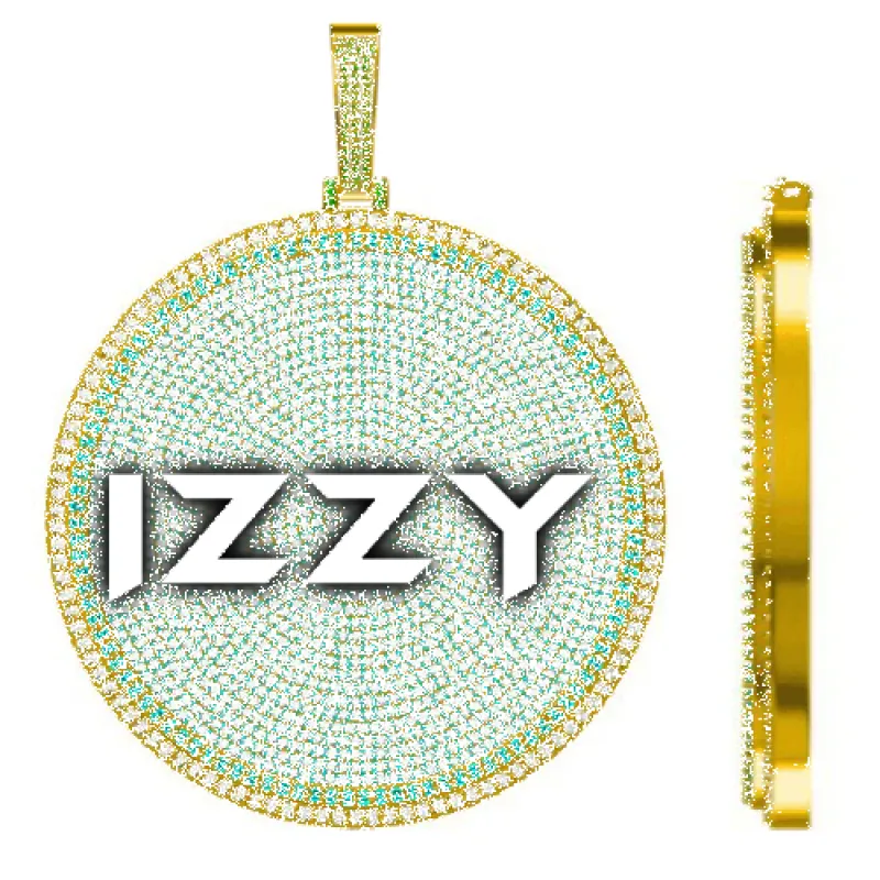 CUSTOM LETTER NECKLACE 3D BIG DISC sold by The GUU Shop