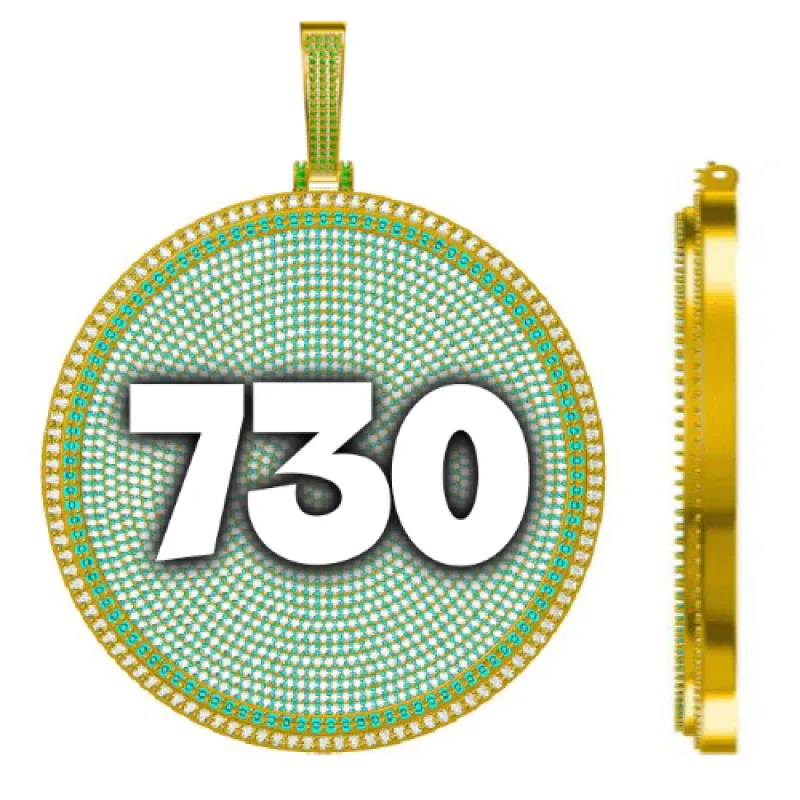 CUSTOM LETTER NECKLACE 3D BIG DISC sold by The GUU Shop