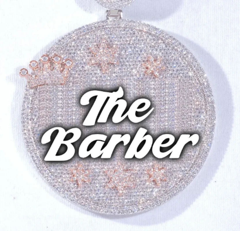 CUSTOM LETTER NECKLACE 3D BIG CROWN DISC sold by The GUU Shop